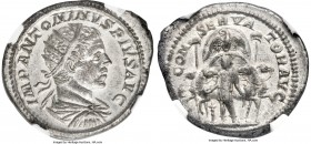 Elagabalus (AD 218-222). AR antoninianus (23mm, 5.65 gm, 12h). NGC Choice XF S 5/5 - 4/5. Rome, late AD 219-early AD 220. IMP ANTONINVS PIVS AVG, radi...