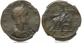 Julia Paula (AD 219-220). AE sestertius (30mm, 21.24 gm, 1h). NGC Choice Fine S 5/5 - 5/5. Rome, AD 220. IVLIA PAVLA AVG, draped bust of Julia Paula r...