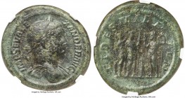 Severus Alexander (AD 222-235). AE medallic as (28mm, 13.52 gm, 2h). NGC VF 5/5 - 2/5. Rome, AD 222-231. IMP SEV ALE-XANDER AVG, laureate head of Seve...