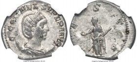 Cornelia Supera (AD 253). AR antoninianus (20mm, 3.72 gm, 12h). NGC AU 4/5 - 4/5. Rome. C CORNEL SVPERA AVG, draped bust of Cornelia Supera right on c...