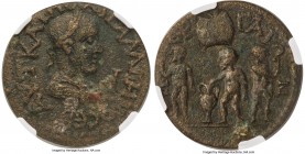 PAMPHYLIA. Perge. Gallienus (AD 253-268). AE 10 assaria (31mm, 16.62 gm, 8h). NGC Choice VF 4/5 - 3/5. AYT KAI ΠOA ΓAΛΛIHNO CЄB, laureate, draped bust...