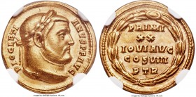 Diocletian (AD 284-305). AV aureus (19mm, 5.56 gm, 6h). NGC Choice XF S 5/5 - 5/5. Trier, AD 303. DIOCLETI-ANVS P F AVG, laureate head of Diocletian r...