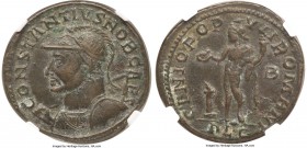 Constantius I, as Caesar (AD 305-306). BI follis or nummus (28mm, 10.59 gm, 6h). NGC XF 5/5 - 4/5. Lugdunum, 2nd officina, AD 301-303. CONSTANTIVS NOB...