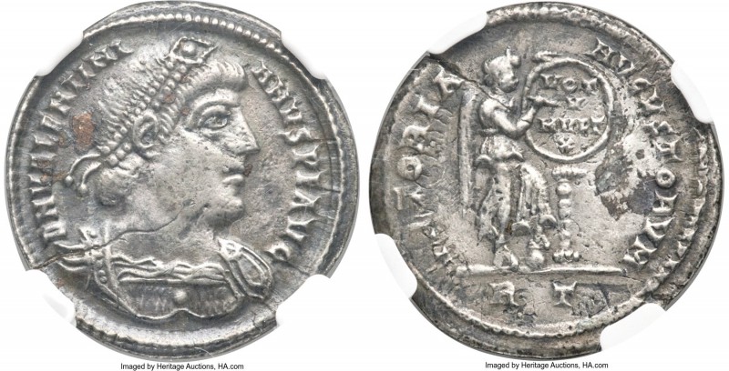 Valentinian I (AD 364-375). AR miliarensis (23mm, 4.16 gm, 6h). NGC Choice VF 4/...