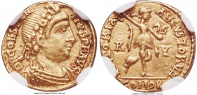 Constantius III, Western Roman Empire (8 February-2 September AD 421). AV tremissis (12mm, 1.31 gm, 5h). NGC XF 5/5 - 2/5, clipped. Ravenna. D N CONST...