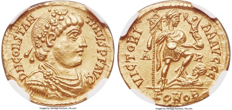 Constantine III, Western Roman Empire (AD 407-411). AV solidus (21mm, 4.48 gm, 7...