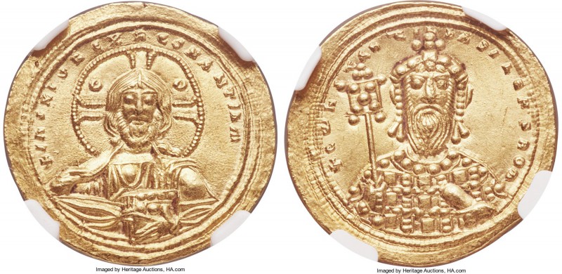 Constantine VIII (AD 1025-1028). AV histamenon nomisma (24mm, 4.42 gm, 7h). NGC ...