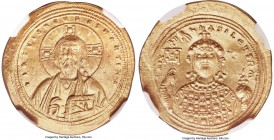 Michael IV the Paphlagonian (AD 1034-1041). AV histamenon nomisma (25mm, 4.40 gm, 5h). NGC Choice AU 5/5 - 4/5. Constantinople. + IhS XIS RЄX RЄΣNANTI...
