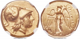 MACEDONIAN KINGDOM. Alexander III the Great (336-323 BC). AV stater (18mm, 8.49 gm, 12h). NGC VF 5/5 - 4/5. Early posthumous issue of Phoenicia, Sidon...