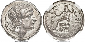 MACEDONIAN KINGDOM. Demetrius I Poliorcetes (306-283 BC). AR tetradrachm (28mm, 16.95 gm, 12h). NGC Choice XF 5/5 - 3/5, Fine Style. Pella, ca. 292/1 ...