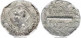 MACEDONIAN KINGDOM. Philip V (221-179 BC). AR tetradrachm (31mm, 16.87 gm, 12h). NGC Choice AU 5/5 - 4/5  Head of Perseus left, wearing winged Phrygia...