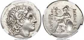 THRACIAN KINGDOM. Lysimachus (305-281 BC). AR tetradrachm (31mm, 17.06 gm, 1h). NGC Choice AU S 5/5 - 4/5, Fine Style. Pergamum, ca. 297-281 BC. Diade...