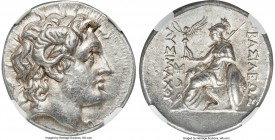 THRACIAN KINGDOM. Lysimachus (305-281 BC). AR tetradrachm (30mm, 17.24 gm, 12h). NGC AU 5/5 - 4/5, Fine Style. Lampsacus, 297/6-282/1 BC. Diademed hea...