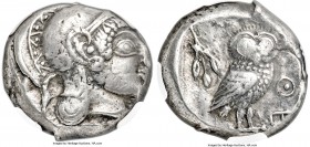 ATTICA. Athens. Ca. 500-480 BC. AR tetradrachm (21mm, 17.49 gm, 5h). NGC Choice VF 3/5 - 4/5. Head of Athena right, wearing crested Attic helmet with ...