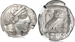ATTICA. Athens. Ca. 465-455 BC. AR tetradrachm (25mm, 17.18 gm, 9h). NGC  AU S 5/5 - 4/5, Fine Style. Head of Athena right, wearing crested Attic helm...