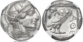 ATTICA. Athens. Ca. 440-404 BC. AR tetradrachm (25mm, 17.20 gm, 12h). NGC Choice MS 5/5 - 5/5. Mid-mass coinage issue. Head of Athena right, wearing c...