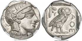 ATTICA. Athens. Ca. 440-404 BC. AR tetradrachm (24mm, 17.22 gm, 10h). NGC Choice MS 5/5 - 5/5. Mid-mass coinage issue. Head of Athena right, wearing c...