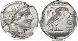 ATTICA. Athens. Ca. 440-404 BC. AR tetradrachm (24mm, 17.19 gm, 2h). NGC MS S 5/5 - 5/5. Mid-mass coinage issue. Head of Athena right, wearing crested...
