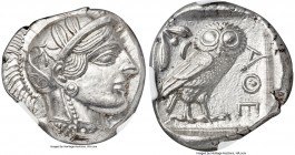 ATTICA. Athens. Ca. 440-404 BC. AR tetradrachm (25mm, 17.17 gm, 8h). NGC MS 5/5 - 5/5. Mid-mass coinage issue. Head of Athena right, wearing crested A...