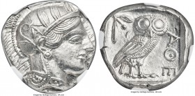 ATTICA. Athens. Ca. 440-404 BC. AR tetradrachm (24mm, 17.19 gm, 5h). NGC MS 5/5 - 5/5. Mid-mass coinage issue. Head of Athena right, wearing crested A...