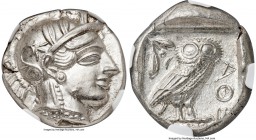 ATTICA. Athens. Ca. 440-404 BC. AR tetradrachm (24mm, 17.21 gm, 2h). NGC MS 5/5 - 5/5. Mid-mass coinage issue. Head of Athena right, wearing crested A...