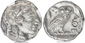 ATTICA. Athens. Ca. 440-404 BC. AR tetradrachm (24mm, 17.21 gm, 5h). NGC MS 5/5 - 5/5. Mid-mass coinage issue. Head of Athena right, wearing crested A...
