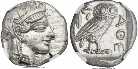 ATTICA. Athens. Ca. 440-404 BC. AR tetradrachm (23mm, 17.20 gm, 3h). NGC MS 5/5 - 5/5. Mid-mass coinage issue. Head of Athena right, wearing crested A...
