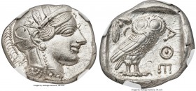 ATTICA. Athens. Ca. 440-404 BC. AR tetradrachm (26mm, 17.20 gm, 7h). NGC MS 5/5 - 5/5. Mid-mass coinage issue. Head of Athena right, wearing crested A...