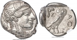 ATTICA. Athens. Ca. 440-404 BC. AR tetradrachm (24mm, 17.19 gm, 9h). NGC MS 5/5 - 5/5. Mid-mass coinage issue. Head of Athena right, wearing crested A...