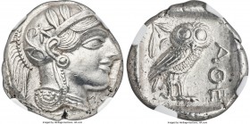 ATTICA. Athens. Ca. 440-404 BC. AR tetradrachm (25mm, 17.21 gm, 4h). NGC MS 5/5 - 4/5. Mid-mass coinage issue. Head of Athena right, wearing crested A...