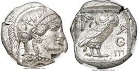 ATTICA. Athens. Ca. 440-404 BC. AR tetradrachm (24mm, 17.22 gm, 1h). NGC MS 4/5 - 5/5. Mid-mass coinage issue. Head of Athena right, wearing crested A...