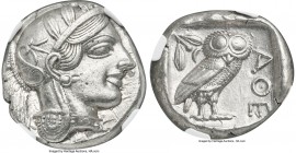 ATTICA. Athens. Ca. 440-404 BC. AR tetradrachm (23mm, 17.22 gm, 10h). NGC Choice AU S 5/5 - 5/5. Mid-mass coinage issue. Head of Athena right, wearing...