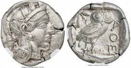 ATTICA. Athens. Ca. 440-404 BC. AR tetradrachm (23mm, 17.17 gm, 5h). NGC Choice AU 5/5 - 5/5, Full Crest. Mid-mass coinage issue. Head of Athena right...