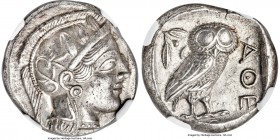 ATTICA. Athens. Ca. 440-404 BC. AR tetradrachm (23mm, 17.12 gm, 10h). NGC AU S 5/5 - 4/5, Full Crest. Mid-mass coinage issue. Head of Athena right, we...
