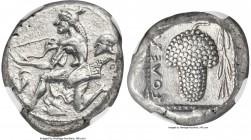 CILICIA. Soloi. Ca. 440-400 BC. AR stater (19mm, 10.47 gm, 10h). NGC Choice AU S 5/5 - 4/5. Persic standard. Amazon, nude to waist, on one knee left, ...