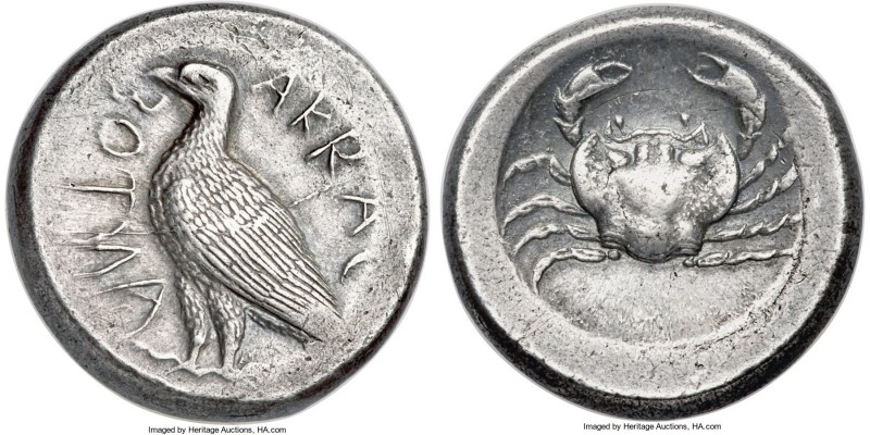 SICILY. Acragas. Ca. 465-446 BC. AR tetradrachm (27mm, 17.25 gm, 5h). NGC Choice...