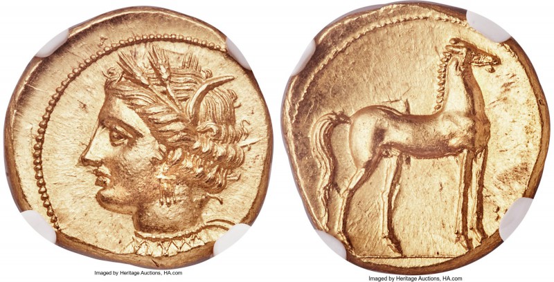 ZEUGITANA. Carthage. Ca. 350-320 BC. AV stater (18mm, 9.24 gm, 9h). NGC Choice M...