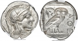 ATTICA. Athens. Ca. 440-404 BC. AR tetradrachm (25mm, 17.18 gm, 10h). NGC MS S 5/5 - 5/5, Full Crest. Mid-mass coinage issue. Head of Athena right, we...