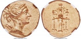 IONIA. Ephesus. Ca. 133-88 BC. AV stater (19mm, 8.48 gm, 12h). NGC Choice AU 5/5 - 4/5. First series, ca. 133-100 BC. Draped bust of Artemis right, ha...