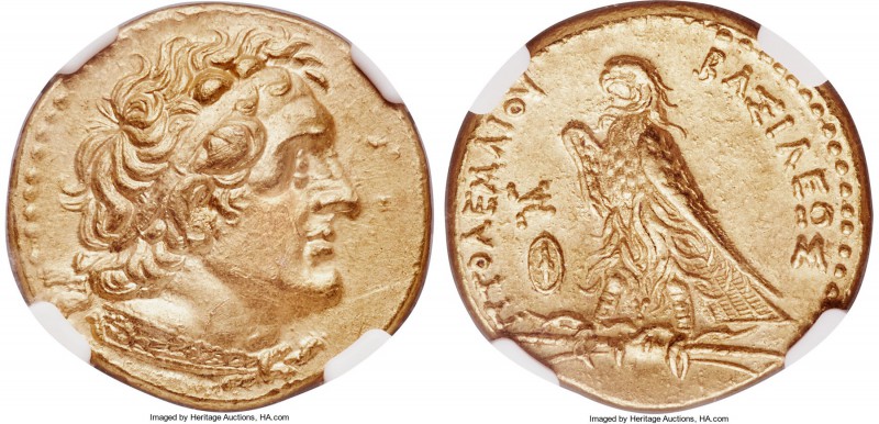 PTOLEMAIC EGYPT. Ptolemy II Philadelphus (285/4-246 BC). AV trichryson or pentad...