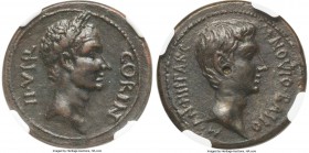 CORINTHIA. Corinth. Augustus (27 BC-AD 14). AE (22mm, 6.49 gm, 4h). NGC Choice XF S 5/5 - 5/5. 10/9-5/4 BC, M. Novius Bassus and M. Antonius Hipparchu...