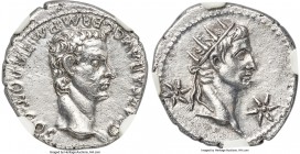 Caligula (AD 37-41). AR denarius (19mm, 3.52 gm, 8h). NGC MS 5/5 - 2/5. Lugdunum, AD 37. C CAESAR AVG • GERM • P • M • TR • POT COS, bare head of Cali...