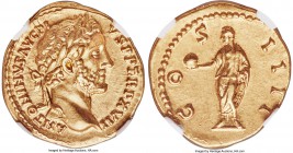 Antoninus Pius (AD 138-161). AV aureus (20mm, 7.34 gm, 6h). NGC AU 5/5 - 4/5. Rome, AD 153-154. ANTONINVS AVG PI-VS P P TR P XVII, laureate head of An...