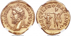 Commodus (AD 177-192). AV aureus (20mm, 7.12 gm, 12h). NGC Choice XF s 5/5 - 4/5, Fine Style, edge scuff. Rome, AD 191. L • AEL • AVREL-COMM • AVG P F...