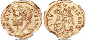 Claudius II Gothicus (AD 268-270). AV aureus (20mm, 4.74 gm, 1h). NGC AU 5/5 - 2/5. Milan. IMP CLAV-DIVS AVG, laureate head of Claudius II left / VIC-...