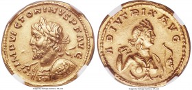 Victorinus (AD 269-271). AV aureus (20mm, 5.10 gm, 12h). NGC XF S 5/5 - 4/5, Fine Style. Uncertain Southern mint. IMP VICTORINVS P F AVG, laureate, cu...