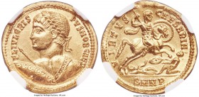 Crispus (AD 316-326). AV solidus (20mm, 4.45 gm, 6h). NGC MS S 5/5 - 4/5. Nicomedia, 1st officina, AD 324-325. FL IVL CRIS-PVS NOB CAES, heroically nu...