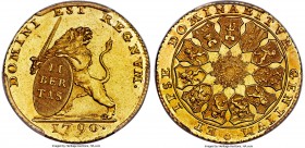Austrian Netherlands. Insurrection gold 14 Florins 1790-(b) MS62 PCGS, Brussels mint, KM51, Fr-402 (Belgium), NBBR-8. Given its one-year production, t...