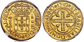 Pedro II gold 4000 Reis 1702-P MS62 NGC, Pernambuco mint, KM99, Russo-39, Gomes-33.01. Another exceptional Brazilian rarity, this 4000 Reis of 1702 wa...