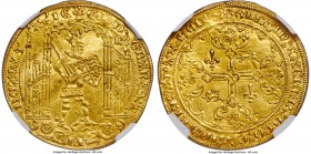 Anglo-Gallic. Aquitaine. Edward III of England (1327-1377) gold Guyennois d'Or ND (1362-1377) AU55 NGC, La Rochelle mint, 3.84gm, Fr-1. Armored Duke s...
